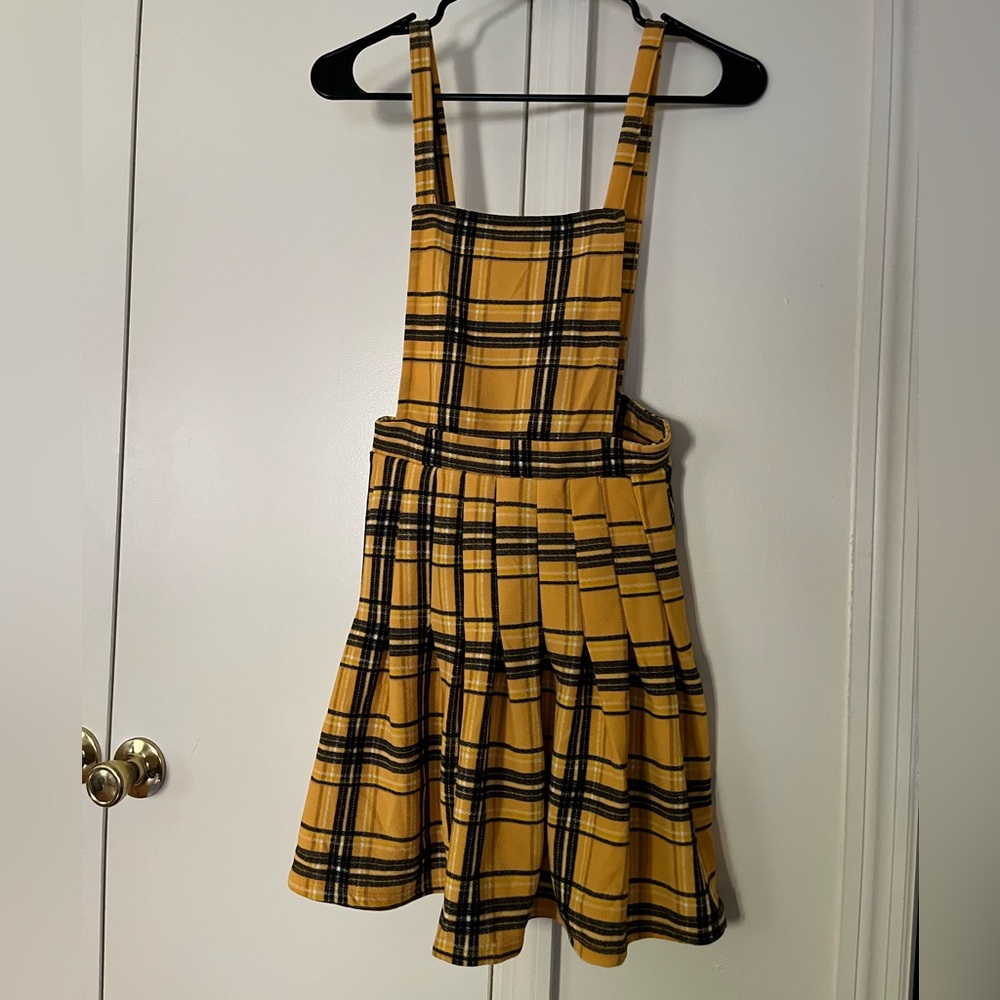 Black and yellow mini dress